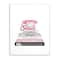 Stupell Industries Grey Pink and Black Fashion Bookstack with Pink Phone Wall Plaque